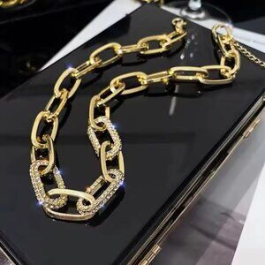 Metal Gold Plated Thick Chain Necklace Women's Internet Red Light Luxury